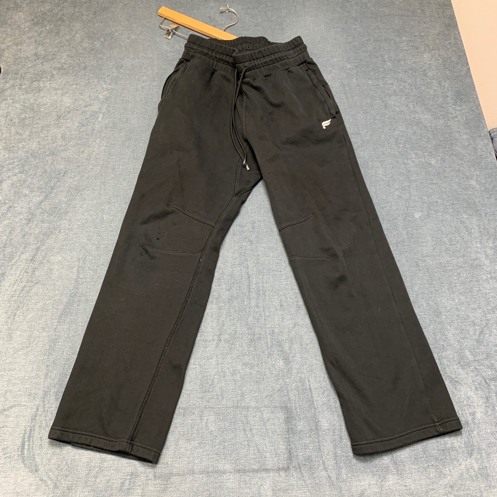 Fabletics Sweatpants Mens XS Black Fleece Lined Dark Wash Winter Straight Leg